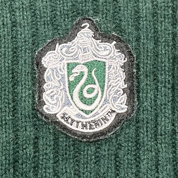 Harry Potter Slytherin Quidditch Ribbed Knit Wool Sweater Adult Medium Scotland - Picture 5 of 14